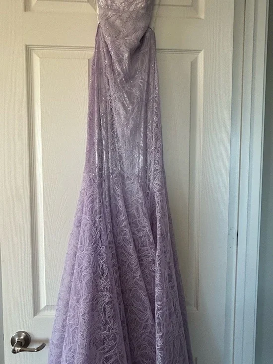Camilla Lavender Lace Mermaid Dress - Picture 12 of 13